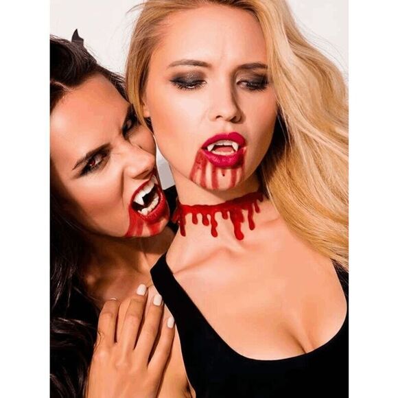 🩸 Halloween Vampire Costume Cosplay Dripping Blood Choker Necklace NEW - Picture 13 of 13
